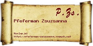 Pfeferman Zsuzsanna névjegykártya
